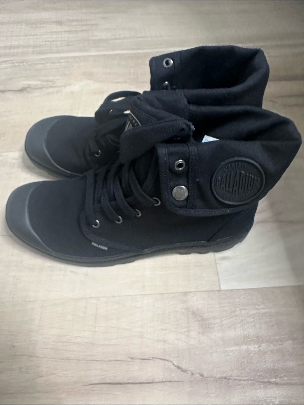 Palladium Black Canvas Lace-Up High-Top Boots - Picture 2 of 8